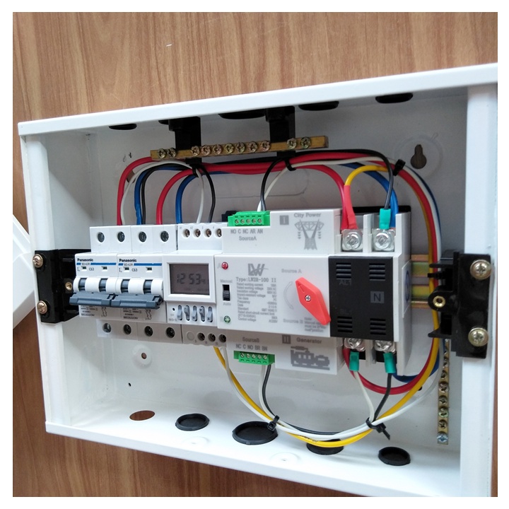 COMBO Cầu dao đảo - Tủ điện ATS 100A 220V - Đổi 2 nguồn điện chu kỳ 7- 30 ngày