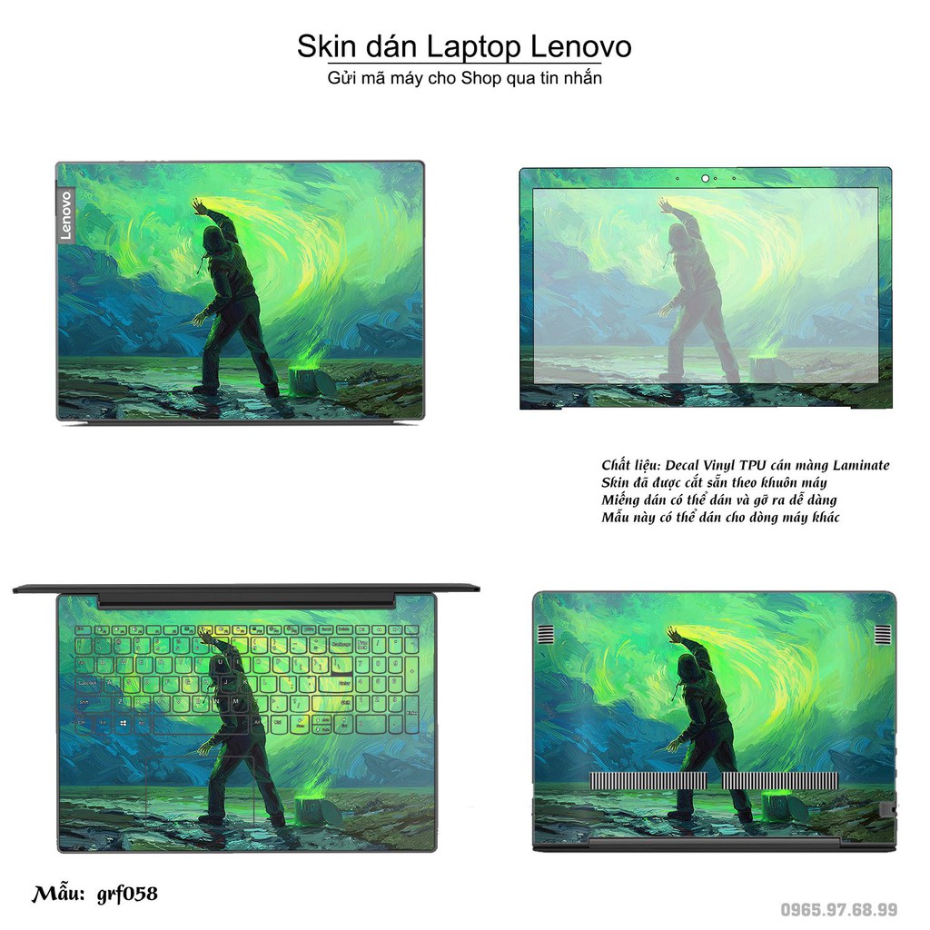 Skin dán Laptop Lenovo in hình nghệ thuật graffiti (inbox mã máy cho Shop)