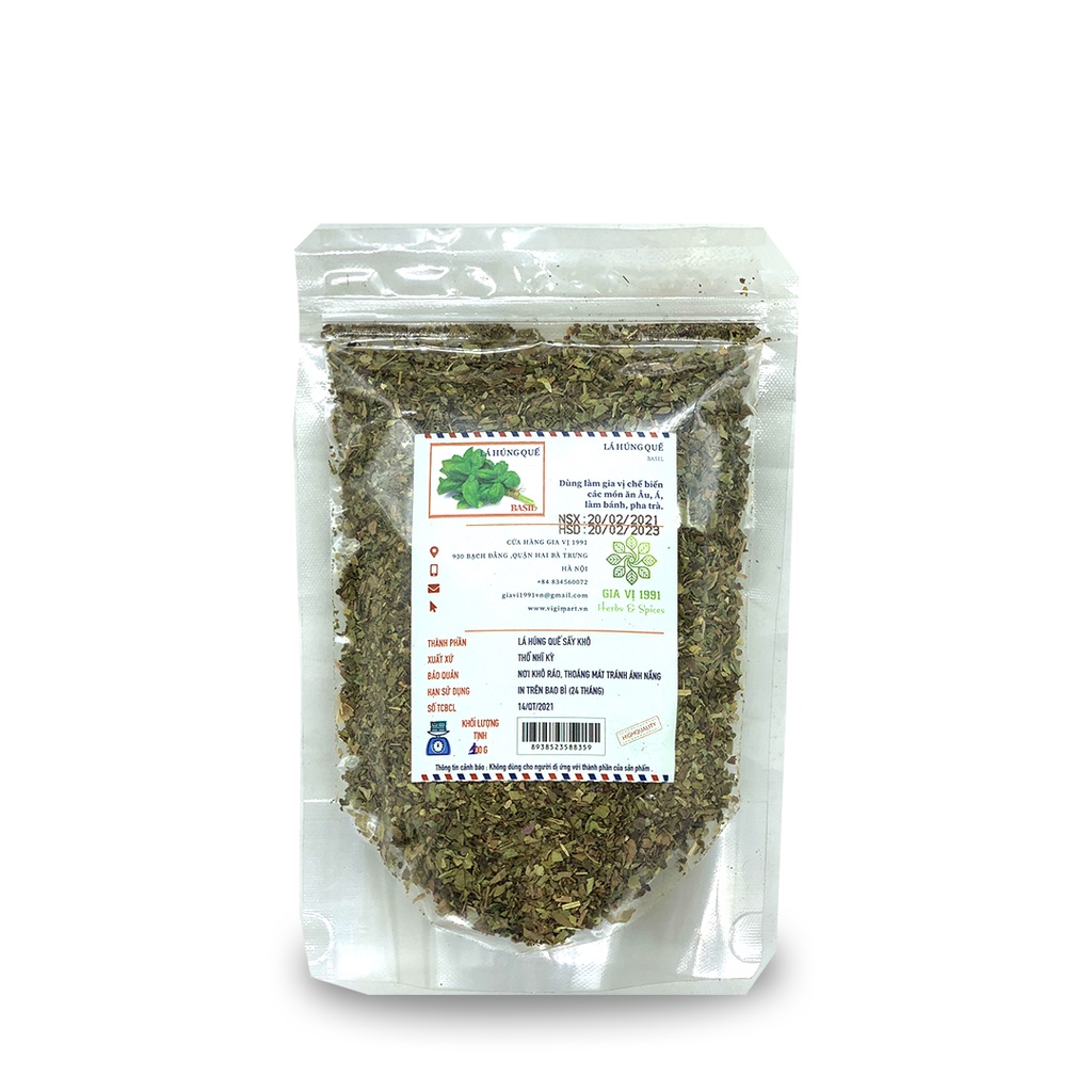 Lá húng quế Khô Dried Basil lá thơm gia vị rau gia vị Enko nhập khẩu Thổ Nhĩ Kỳ 100g 300g 500g FENNC