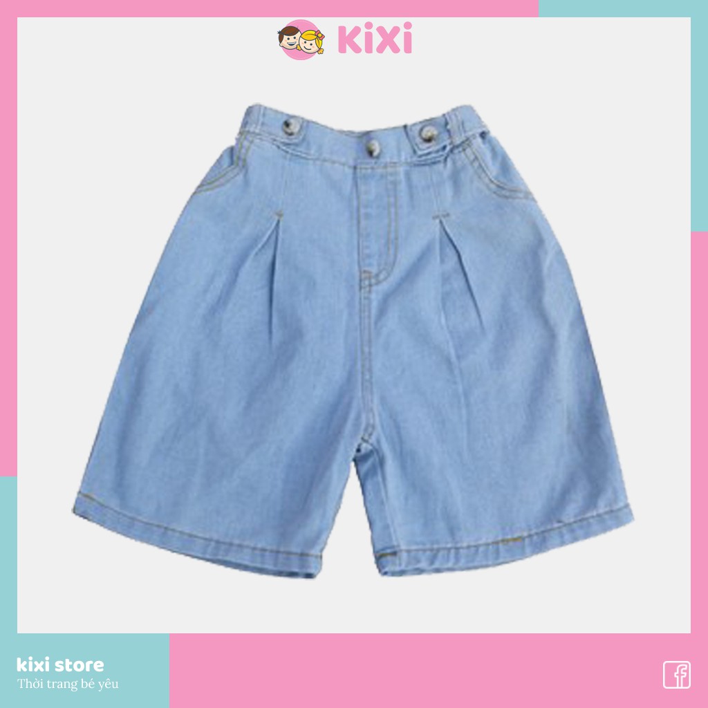 Quần short bé gái KIXI quần jean, ống rộng, phong cách hàn quốc CMQS02