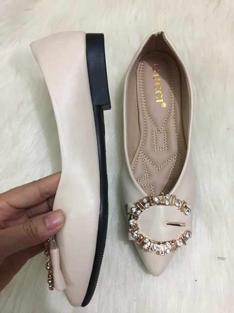 Giày bệt Nữ đính đá chữ C siêu hót