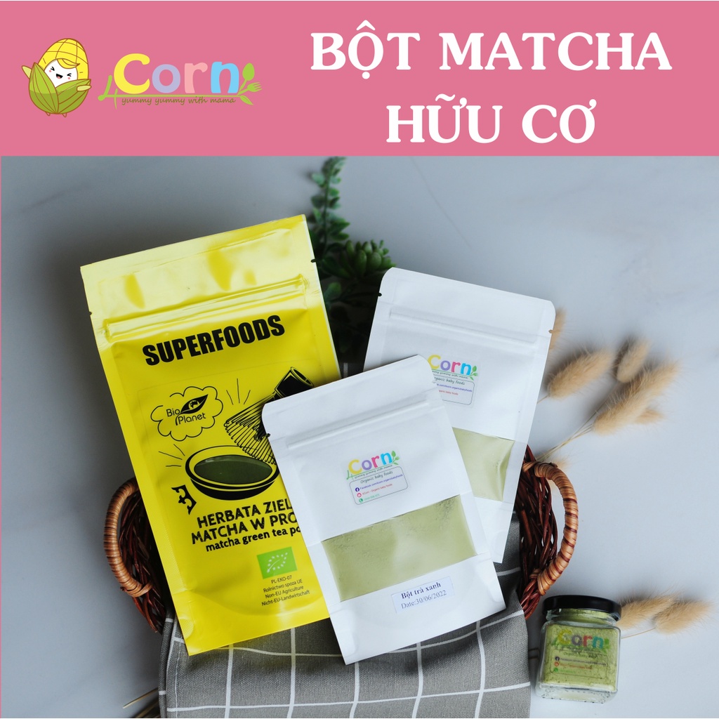 Bột MATCHA (trà xanh) hữu cơ - cho bé 12m+