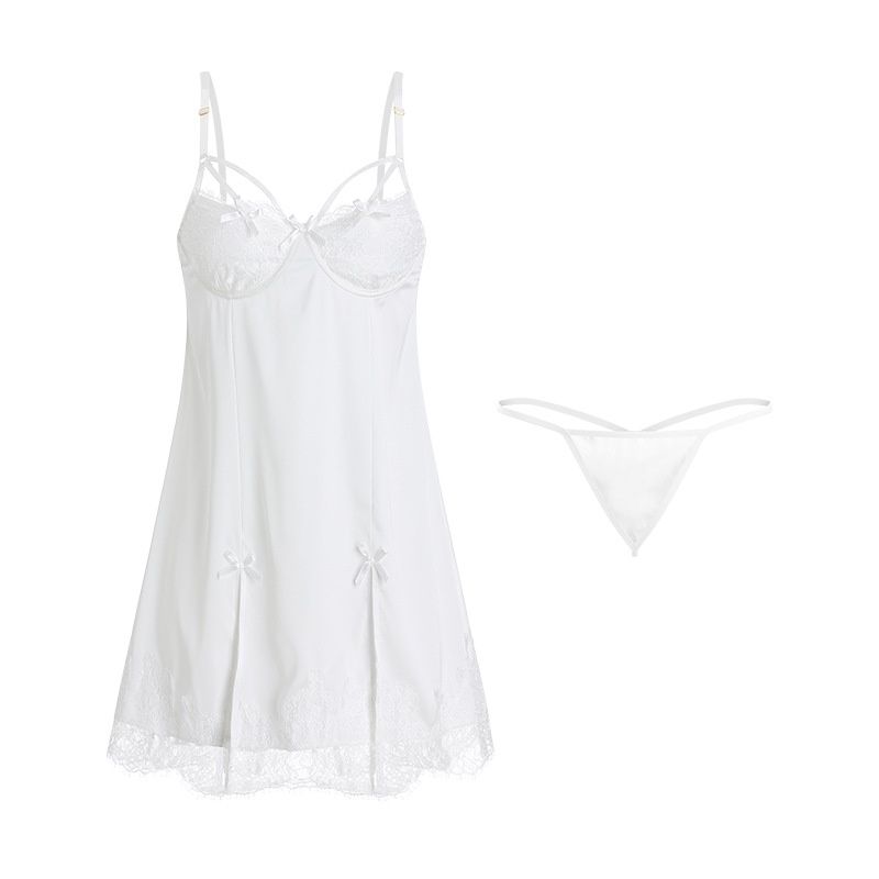 Váy Ngủ Hai Dây Sexy Gợi Cảm Quyến Rũ Kèm Quần chữ T MS1188 [CWEAR.SEXY_ĐỒ NGỦ &amp; NỘI Y CAO CẤP]