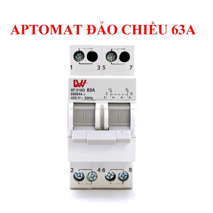 ☸Át đảo chiều LW 63A/2P/220V cầu dao dạng aptomat