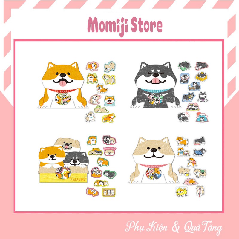 30 Miếng Sticker Chó Shiba Inu & Husky Siêu Dễ Thương