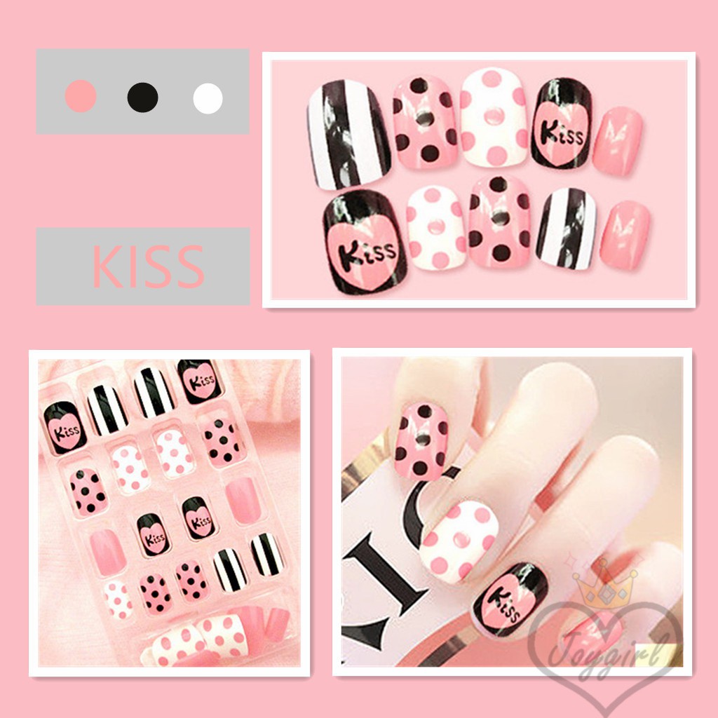 Bộ 24 móng tay giả nghệ thuật kèm keo dán tiện dụng MTY