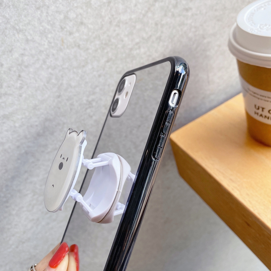 Ốp điện thoại tráng gương có giá đỡ hình gấu cho Samsung A51 A71 A21S A31 A11 M11 A20 A30 A10S A20S A10 M10 A | BigBuy360 - bigbuy360.vn