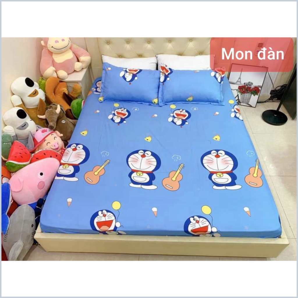 Ga + Gối poly sét 3 món poly cotton không xù không phai màu - Sét 3 món ga bo chun + 2 vỏ gối Ấm Êm Decor - Dứa Official | BigBuy360 - bigbuy360.vn