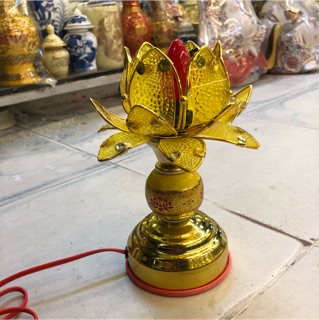 ĐÈN THỜ HOA SEN 19cm (ĐỎ/VÀNG)
