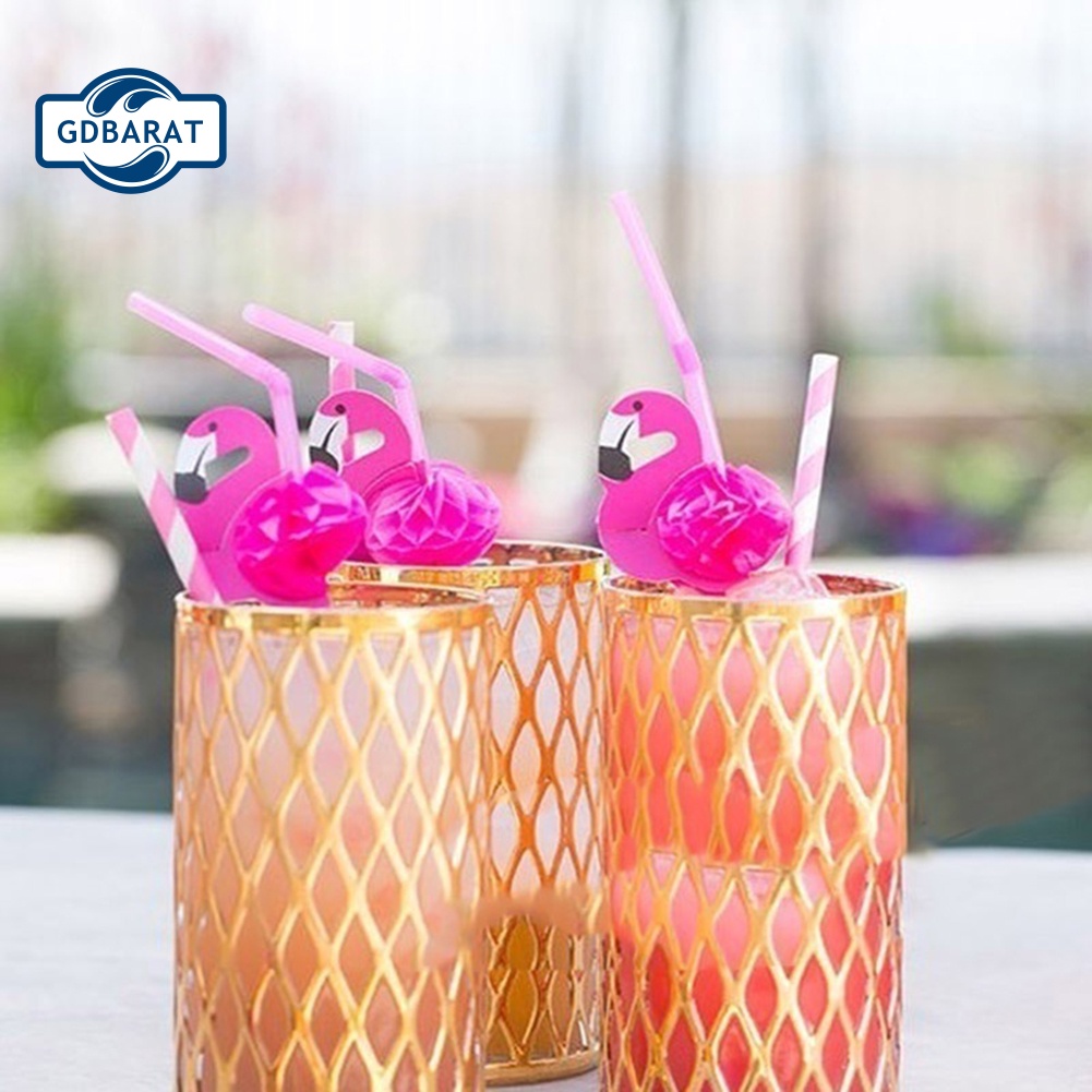 Bộ 50 Ống Hút Uống Cocktail Hình Chim Hồng Hạc