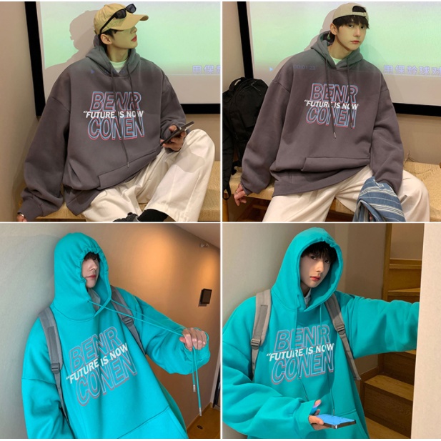 Áo hoodie dáng rộng phong cách thời trang Hàn Quốc trẻ trung cho nam