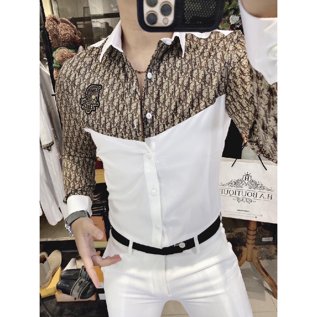 Áo sơ mi nam chữ D 2 màu thời trang siêu hot | BigBuy360 - bigbuy360.vn
