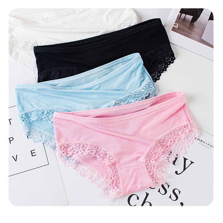 Quần Chíp Ren Cotton Chất Lượng Cao, Mềm Mịn Mát, Thoáng khí