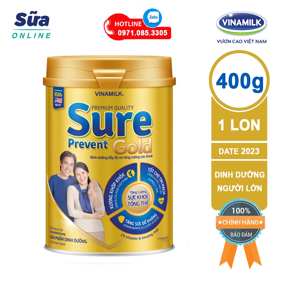 [DATE 2023] SURE PREVENT GOLD 400G - Sữa bột Vinamilk