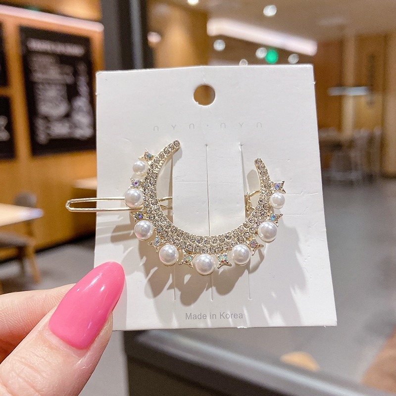 Kẹp Tóc Đính Ngọc Trai Thiết Kế Đơn Giản Phong Cách Hàn Quốc