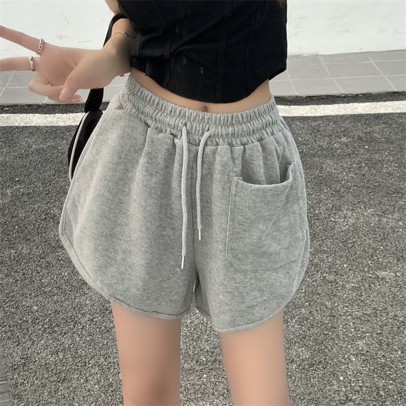 Quần Short Len Dây Rút Màu Sắc Đơn Giản Dễ Phối Đồ Thời Trang Mùa Hè Cho Nữ