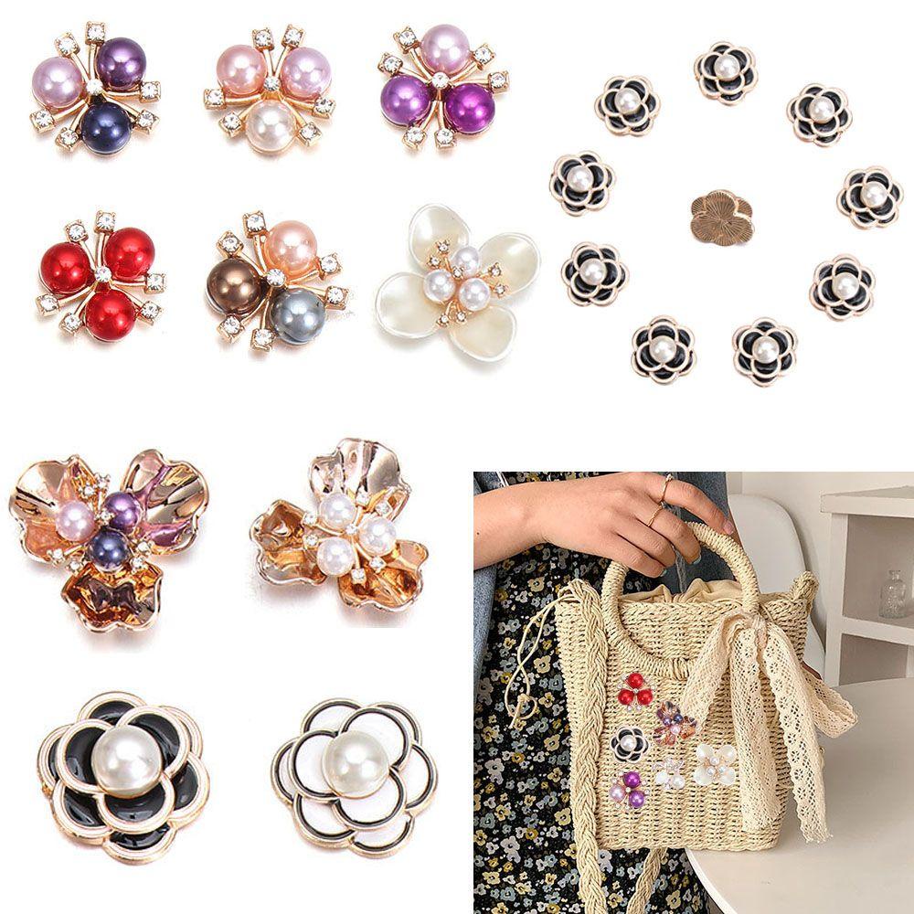 Set 10 Nút Áo Hình Hoa Trang Trí Đám Cưới DIY