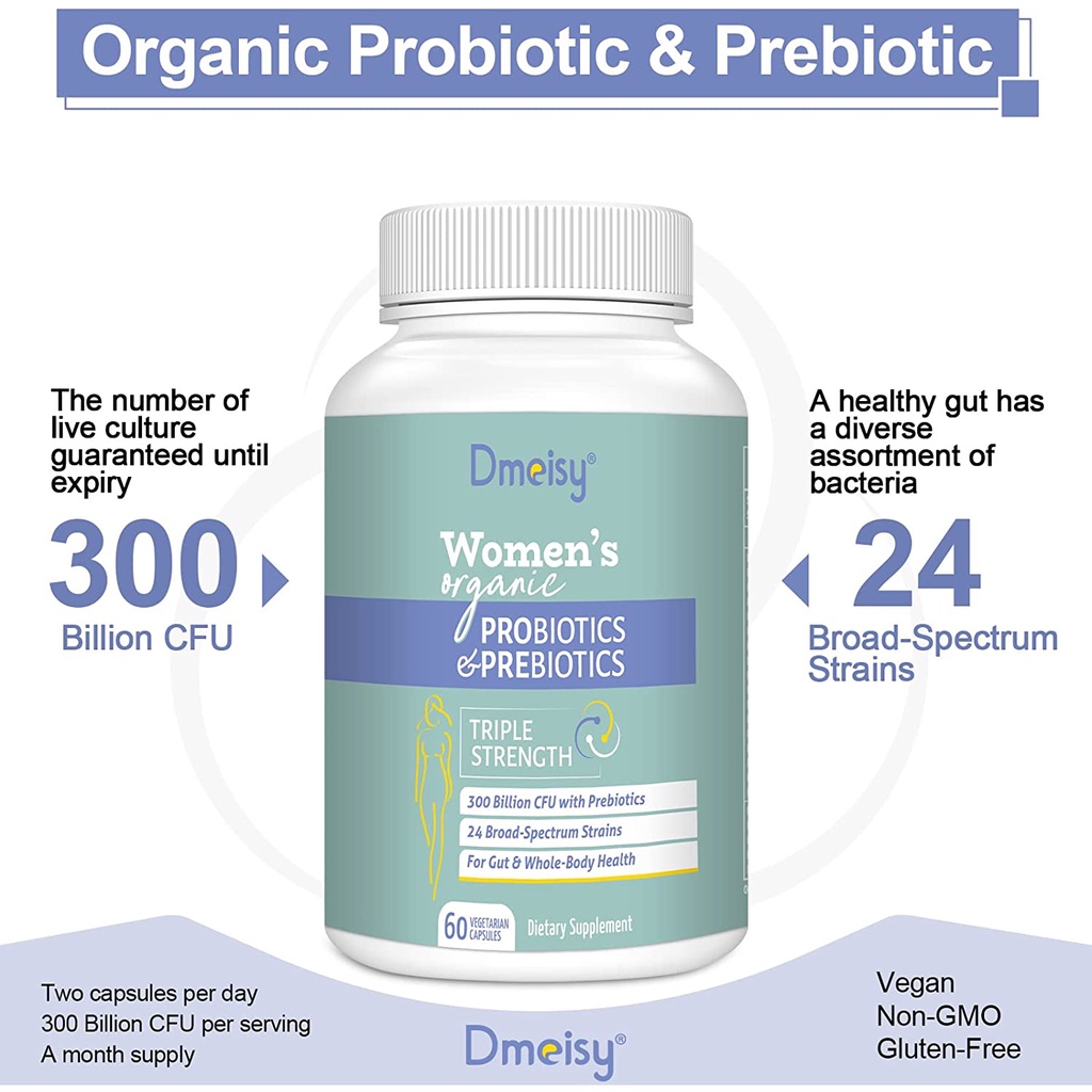 300 Tỷ Lợi Khuẩn Cho Phụ Nữ - 60 Viên - Hỗ Trợ Tiêu Hóa - Đẹp Da -  Probiotic - Probiotics - Women