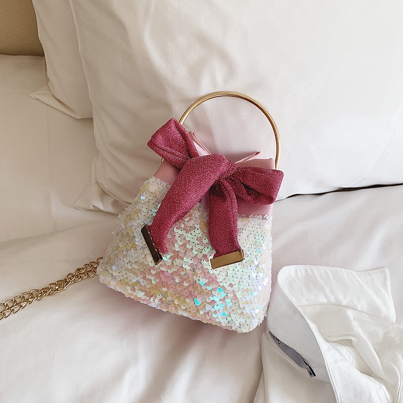 Túi Đeo Vai Mini Đính Kim Sa Lấp Lánh Phong Cách Hàn Quốc