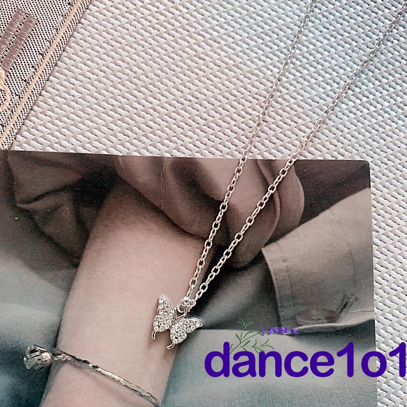 Vòng cổ hai lớp mặt hình bướm đính đá thời trang cho nữ