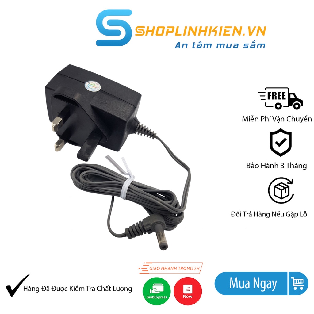 Nguồn Adapter Panasonic 9V0.5A Jack 4.8x1.7MM Chân UK PNLV232BX 9V 500mA cho máy bàn - ShopLinhKienM2M