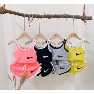 bộ cotton 2 dây bé gái combo