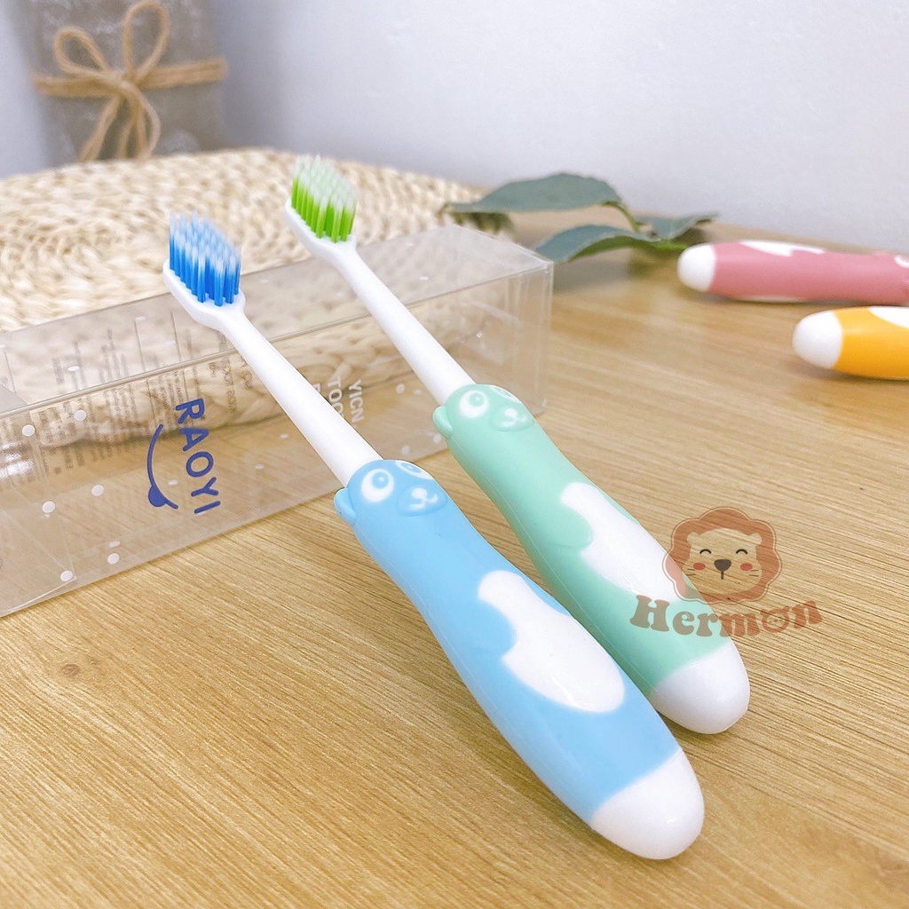 [3-6Y] Bàn Chải Trẻ Em  Hình Gấu Raoyi Cao Cấp Xuất Nhật Cho Bé Babibu - BCHGR