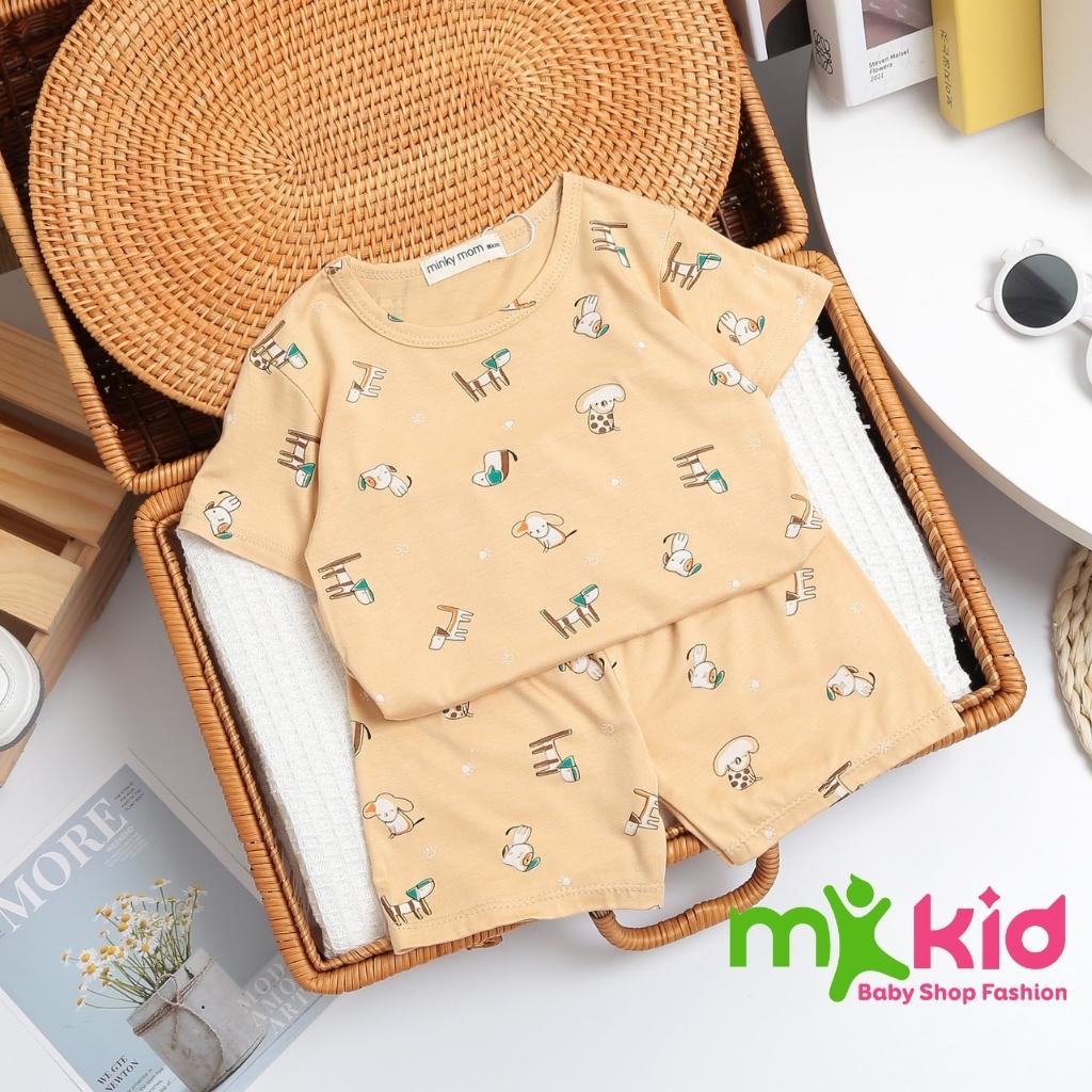 Bộ Minky Mom Cộc Tay Bộ Mimky Mom Tai Thú siêu mềm mịn mát cho bé trai bé gái