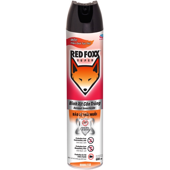 Bình xịt muỗi và côn trùng Redfoxx 600ml.