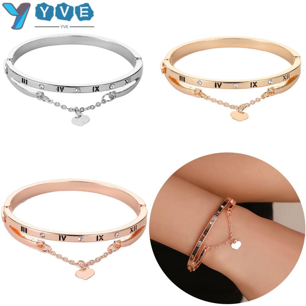 Vòng đeo tay kim loại mạ vàng hồng kiểu dáng sang trọng thanh lịch dành cho nữ