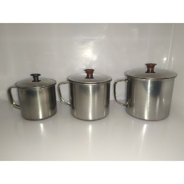 Ca-cốc inox quai có nắp 3 size 8-9-10cm