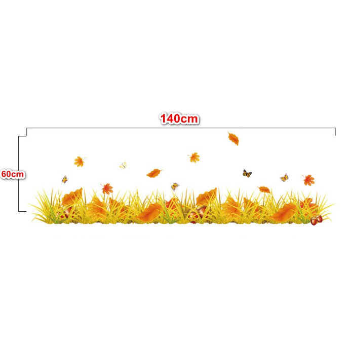 Decal trang trí Chân tường Cỏ Vàng Uá