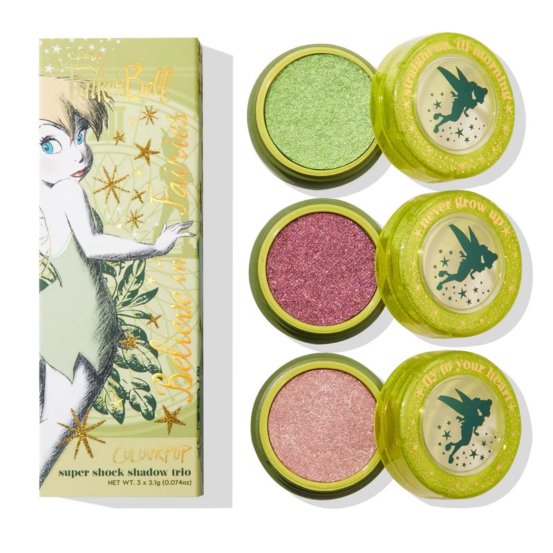 Set phấn mắt Colourpop Tinker Bell Super Shock Shadow Trio 3 hũ màu  Belive in Fairies
