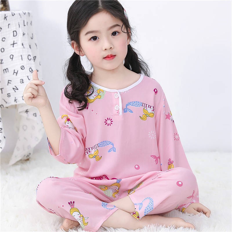 Bộ Đồ Ngủ Tay Dài Vải Cotton Thời Trang Mùa Xuân Cho Bé