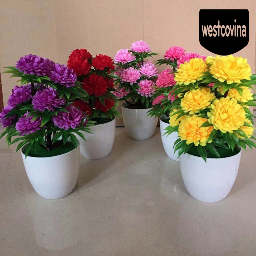 [Hot]☀ 1 Chậu Hoa Cúc Nhân Tạo Trang Trí Nội Thất