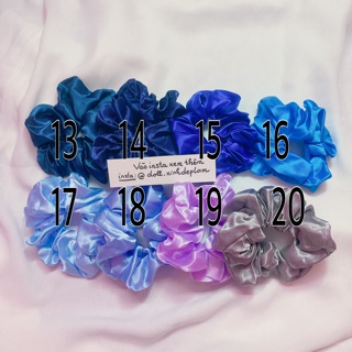 Scrunchies vải satin lụa bóng 20 màu