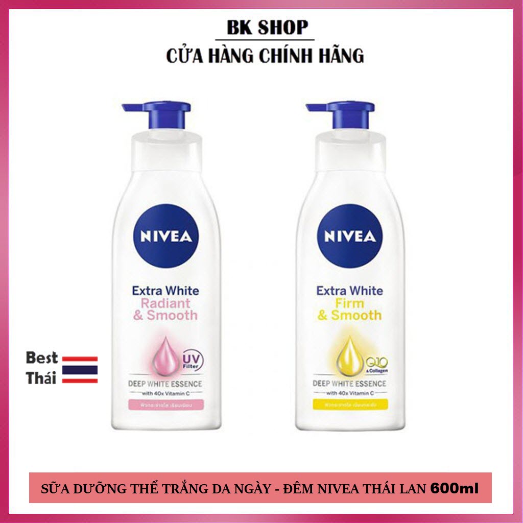 [Date 2024 - Hàng Thái] Dưỡng Thể Trắng Da Nivea  Extra White Ngày và Đêm 600ml