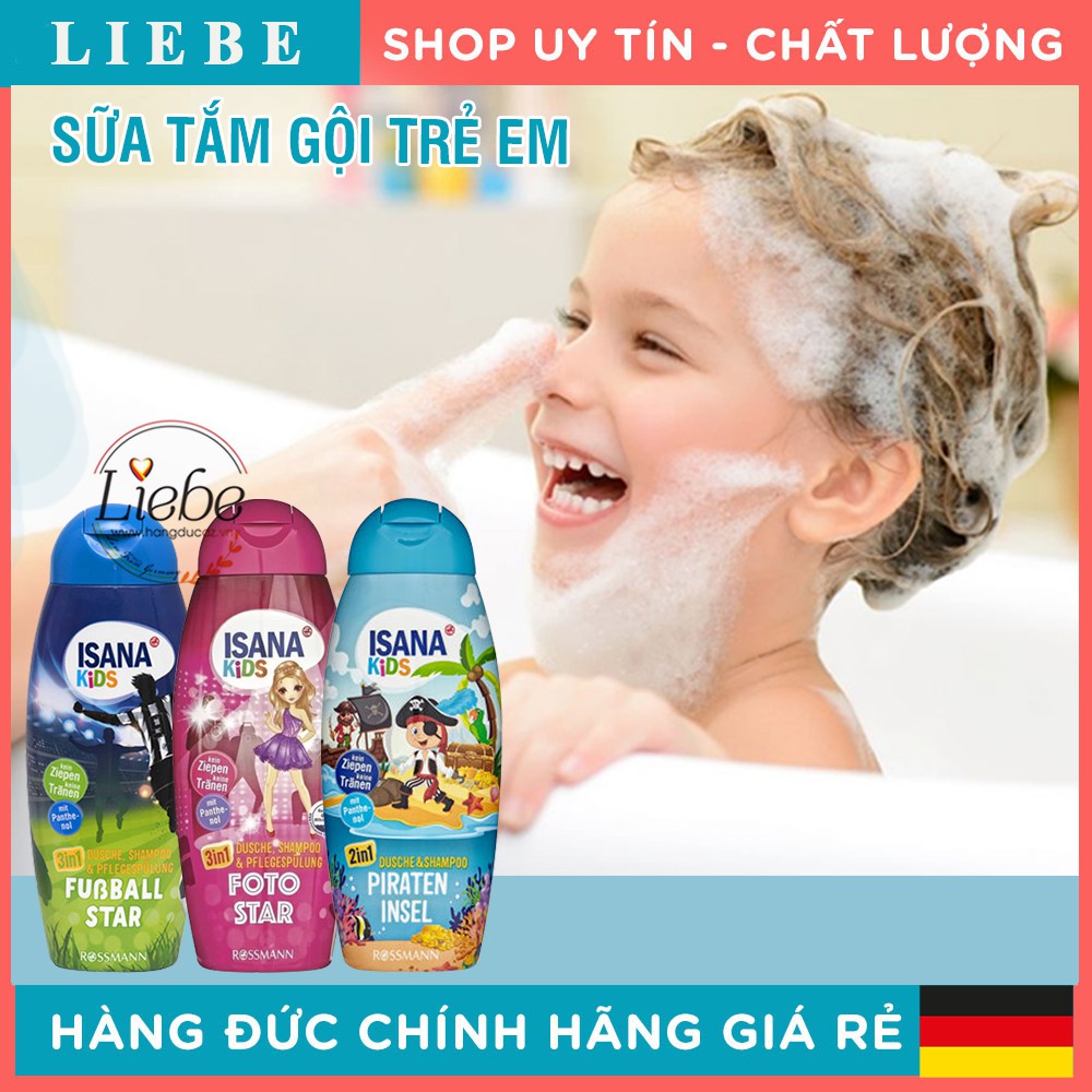 Sữa tắm gội cho trẻ em Isana Kids 3in1 300ml