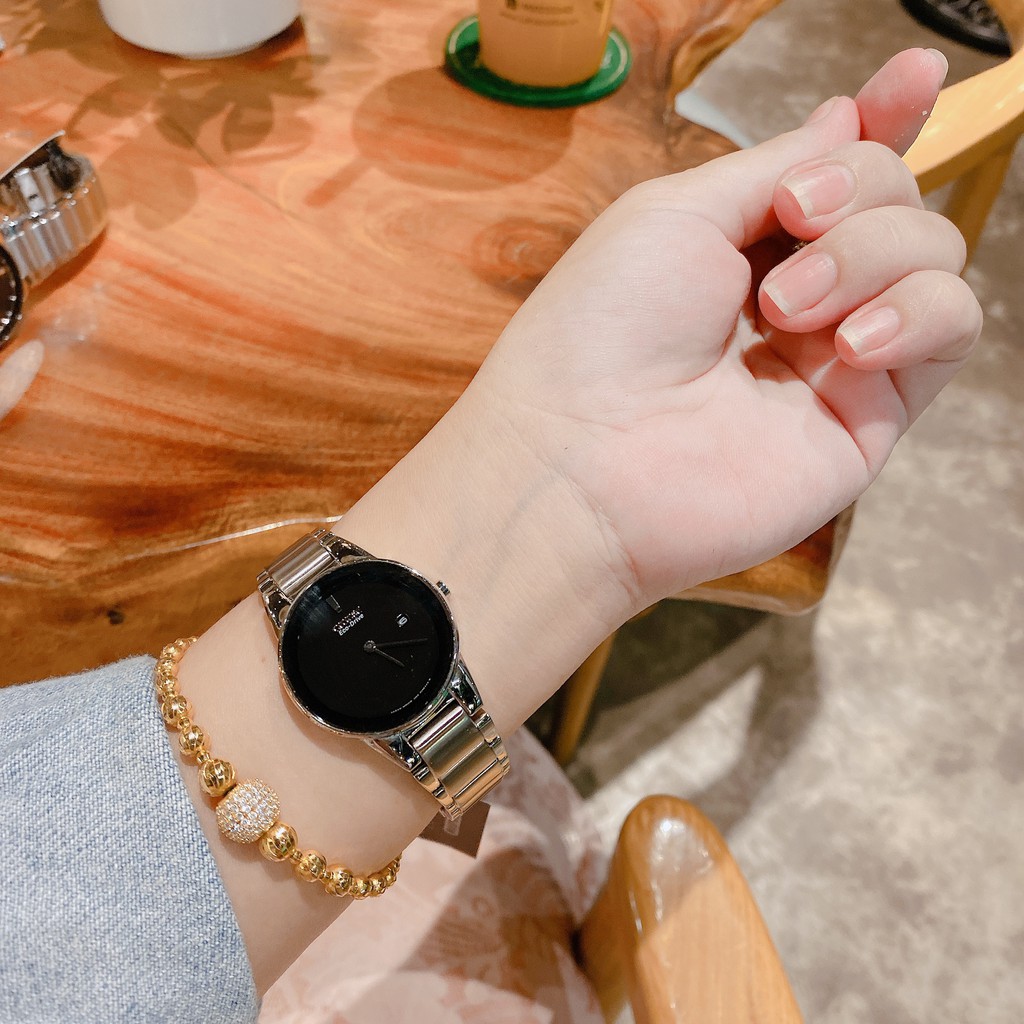 Đồng hồ cặp Citizen Eco Drive AU1060-51E và GA1050-51E - Máy Quartz Pin năng lượng ánh sáng - Kính khoáng