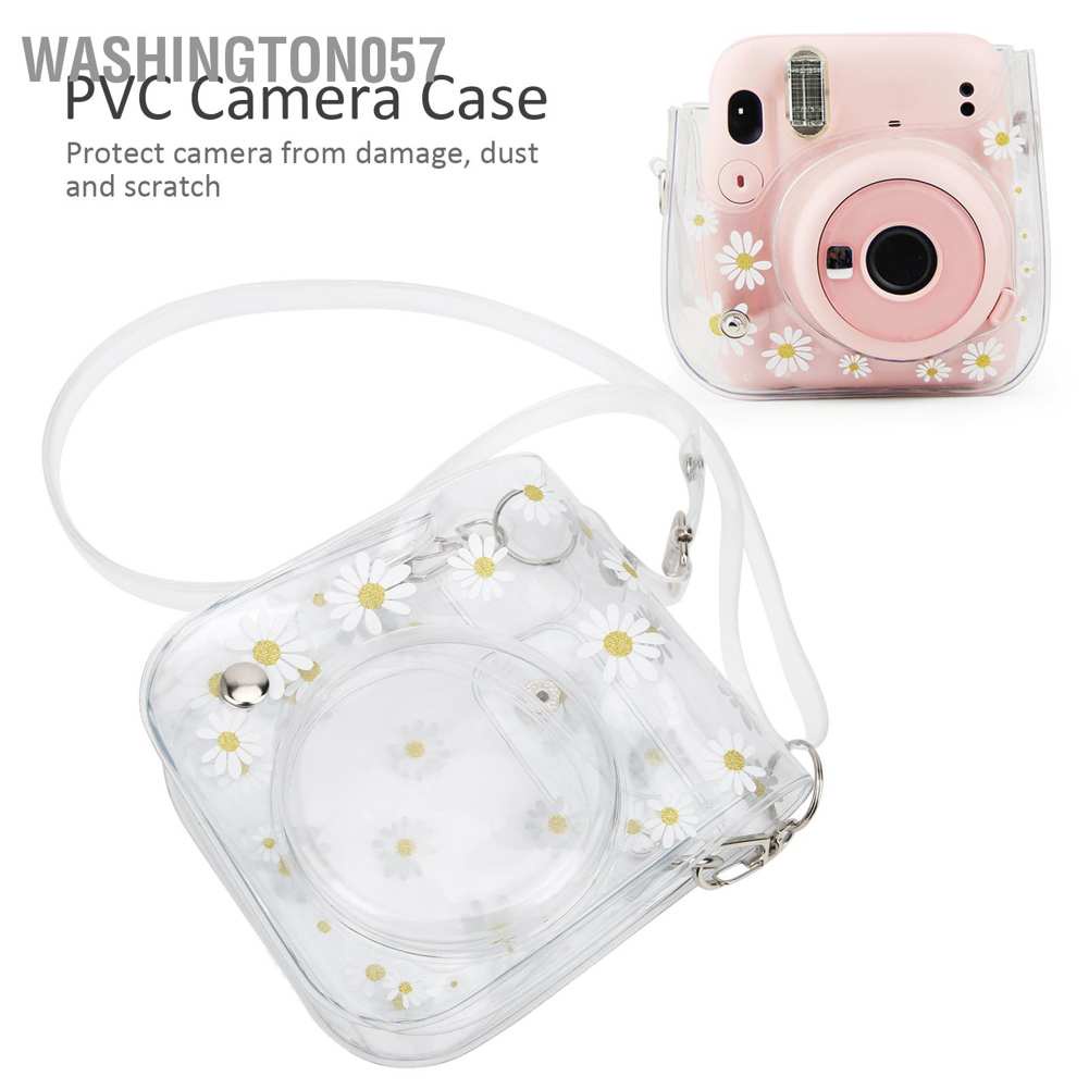 Hàng Hot Túi nhỏ với dây đeo vai làm từ PVC trong suốt đựng máy ảnh Fujifilm Instax 11/9/8 washington057 Hàng giao ngay