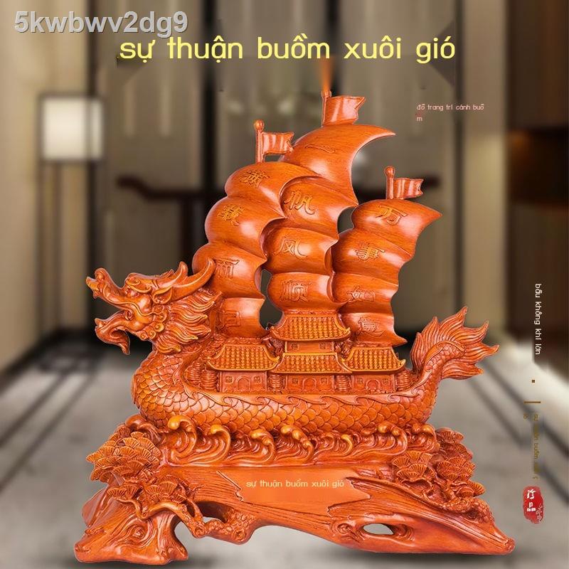 ▨ Tranh thuận buồm xuôi gió thuyền rồng trang trí bàn làm việc văn phòng khách tủ rượu quà tặng tân gia