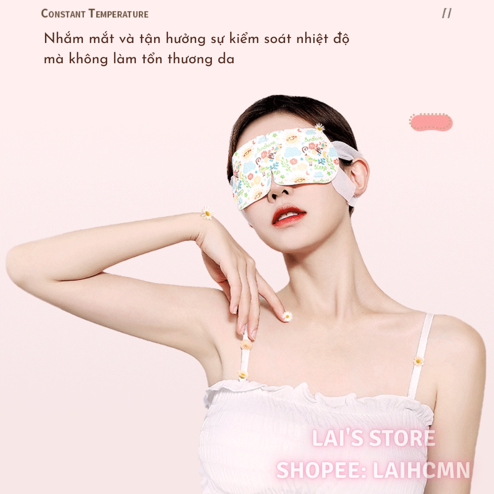 Túi 10 Miếng Mặt Nạ Mắt Nóng PISSA Xông Hơi Mắt Heating Eyes Mask Giảm Mỏi Mắt Căng Thẳng, Giúp Ngủ Ngon, Mờ Quầng Thâm