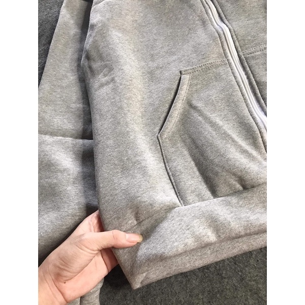 Áo khoá hoodie mũ trơn hai lớp TC12 | BigBuy360 - bigbuy360.vn