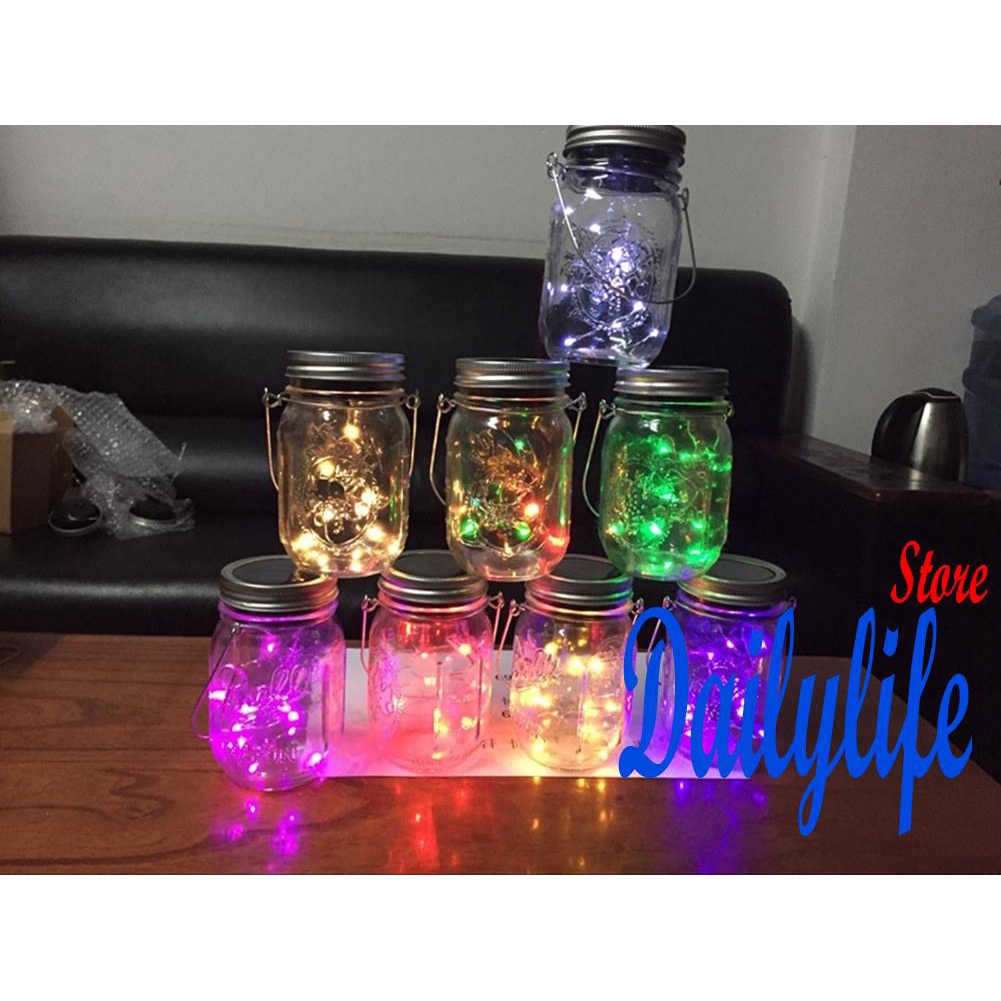 Lọ Thủy Tinh Đựng Gia Vị Có Đèn Led Sử Dụng Năng Lượng Mặt Trời