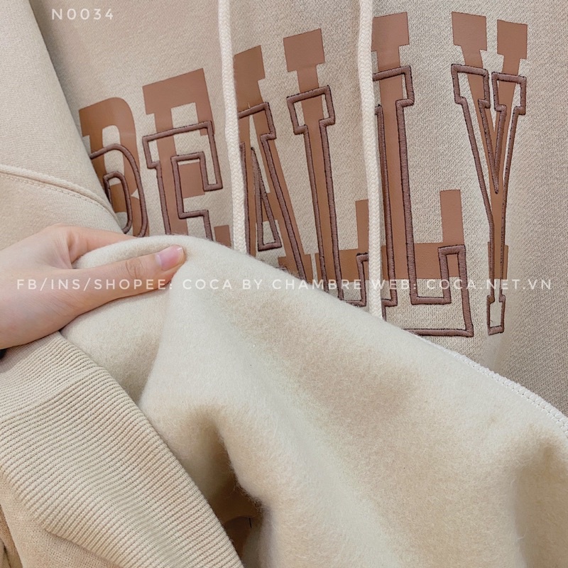 [N0034]📺 Áo HOODIE nỉ bông dày in mix thêu REALLY form rộng (Có sẵn/ảnh thật) | BigBuy360 - bigbuy360.vn