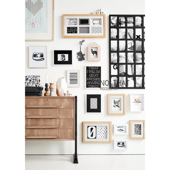 Khung Ảnh  Gỗ  treo tường nhiều kích thước A3, A4, A5, A6 gỗ thông tự nhiên ( tặng phụ kiện móc  treo )