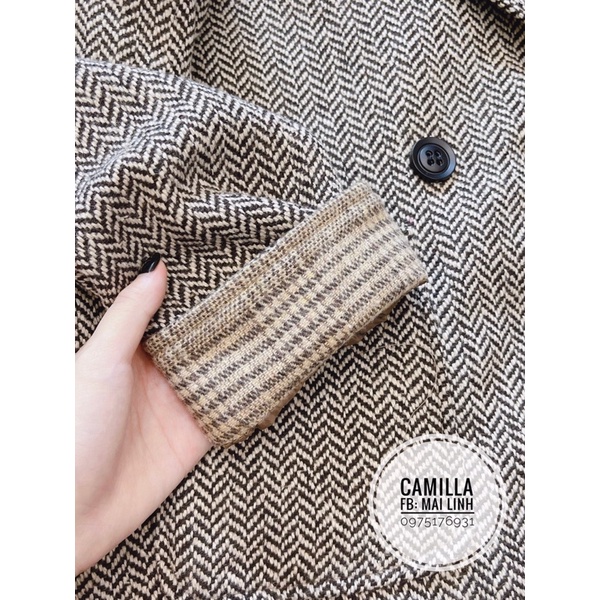 ⚡️BÁN SỈ⚡️Áo dạ kẻ ghi dáng rộng tay lật 2 lớp | BigBuy360 - bigbuy360.vn