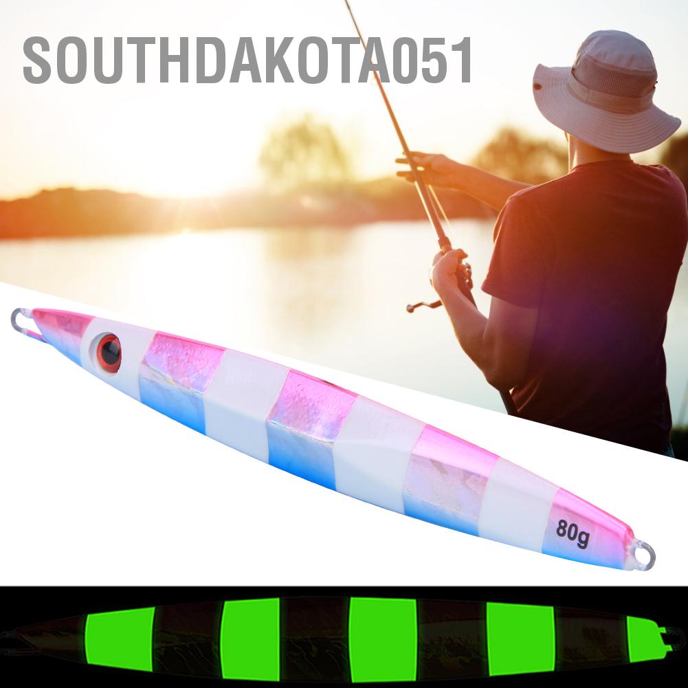 Southdakota051 80g Jigging Quick Sinking Noctilucence Fish Lure Bait Saltwater Fishing Tool