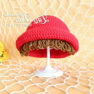 Nón len tóc giả style Hàn Quốc cho bé