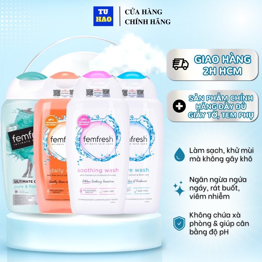 Dung dịch vệ sinh phụ nữ Femfresh Daily Intimate Wash 250ml - Từ Hảo